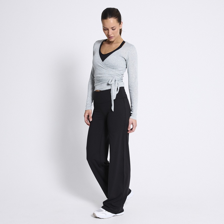 Wrap top "Pilates Top" Grey Melange